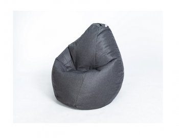 Кресло-мешок Груша велюр темно - серое среднее в Муравленко - muravlenko.mebel-74.com | фото