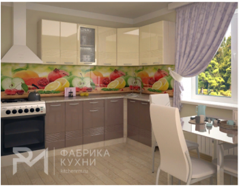 Кухонный гарнитур угловой Волна 1800 (ваниль/капучино) в Муравленко - muravlenko.mebel-74.com | фото