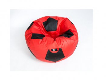 Кресло-мешок Мяч большой Экокожа красно-черное в Муравленко - muravlenko.mebel-74.com | фото