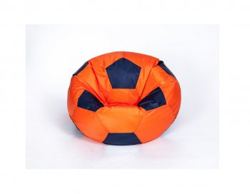 Кресло-мешок Мяч малый оранжево-черное в Муравленко - muravlenko.mebel-74.com | фото