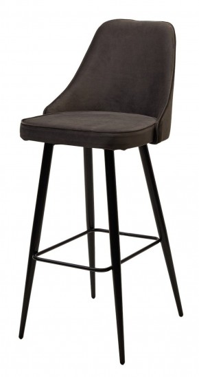 Барный стул NEPAL-BAR ГРАФИТ #14, велюр/ черный каркас (H=78cm) М-City в Муравленко - muravlenko.mebel-74.com | фото