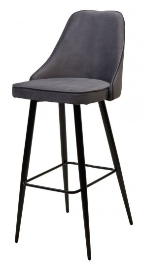Барный стул NEPAL-BAR СЕРЫЙ #27, велюр/ черный каркас (H=78cm) М-City в Муравленко - muravlenko.mebel-74.com | фото