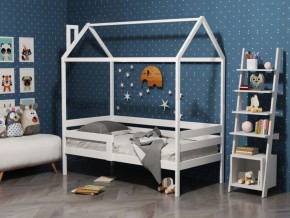 Детская кровать-домик из массива березы Соня-6 (800*1600) Белый/Лак в Муравленко - muravlenko.mebel-74.com | фото