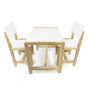 Детский растущий комплект стол и два стула  Я САМ "Лофт" (Белый, Сосна) в Муравленко - muravlenko.mebel-74.com | фото