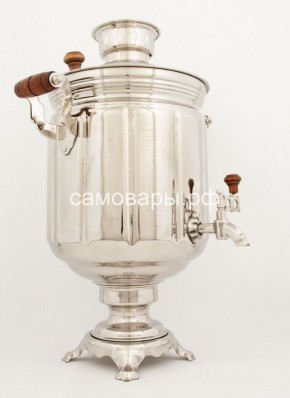 Электрический самовар из латуни на 10 л "Под серебро" в наборе №1 в Муравленко - muravlenko.mebel-74.com | фото