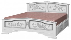 ЕЛЕНА Кровать из массива 1400 (Белый жемчуг) с 2-мя ящиками в Муравленко - muravlenko.mebel-74.com | фото