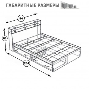 Камелия Кровать с ящиками 0900, цвет белый, ШхГхВ 93,5х217х78,2 см., сп.м. 900х2000 мм., без матраса, основание есть в Муравленко - muravlenko.mebel-74.com | фото