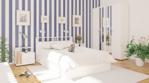 Камелия спальня № 7 Кровать 900 + Стол косметический + Зеркало + Комод, цвет белый, сп.м. 900х2000 мм., б/м, основание есть в Муравленко - muravlenko.mebel-74.com | фото