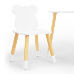 Комплект детской мебели стол и два стула Мишутка (Белый/Белый/Береза) в Муравленко - muravlenko.mebel-74.com | фото