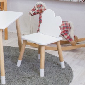 Комплект детской мебели стол и два стула Облачко (Белый/Белый/Береза) в Муравленко - muravlenko.mebel-74.com | фото