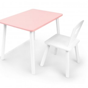 Комплект детской мебели стол и стул Корона (Розовый/Белый/Белый) в Муравленко - muravlenko.mebel-74.com | фото