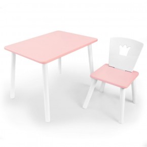 Комплект детской мебели стол и стул Корона (Розовый/Розовый/Белый) в Муравленко - muravlenko.mebel-74.com | фото