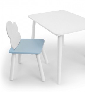 Комплект детской мебели стол и стул Облачко (Белый/Голубой/Белый) в Муравленко - muravlenko.mebel-74.com | фото
