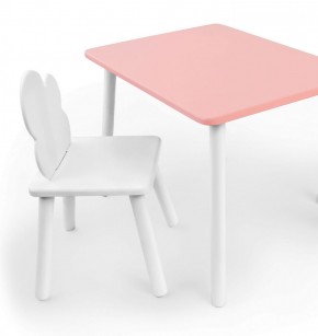 Комплект детской мебели стол и стул Облачко (Розывый/Белый/Белый) в Муравленко - muravlenko.mebel-74.com | фото