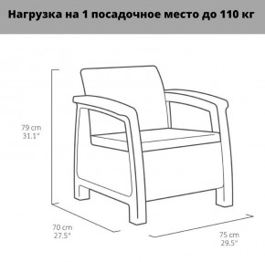 Комплект мебели Корфу Рест (Corfu Rest - without table) графит в Муравленко - muravlenko.mebel-74.com | фото