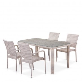 Комплект плетеной мебели T256C/Y376C-W85 Latte (4+1) + подушки на стульях в Муравленко - muravlenko.mebel-74.com | фото
