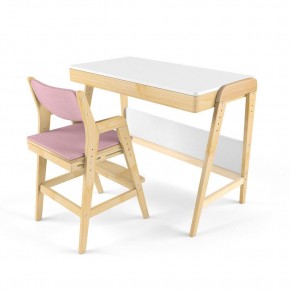 Комплект растущий стол и стул с чехлом 38 попугаев «Вуди» (Белый, Береза, Розовый) в Муравленко - muravlenko.mebel-74.com | фото