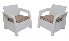 Комплект уличной мебели Yalta Premium Terrace Set (Ялта) белый (+подушки под спину) в Муравленко - muravlenko.mebel-74.com | фото