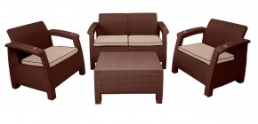 Комплект уличной мебели Yalta Premium Terrace Set (Ялта) шоколадый (+подушки под спину) в Муравленко - muravlenko.mebel-74.com | фото