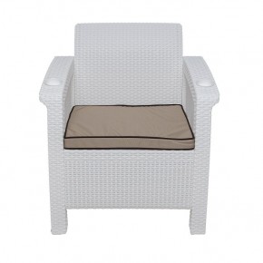 Комплект уличной мебели Yalta Premium Terrace Triple Set (Ялта) белый (+подушки под спину) в Муравленко - muravlenko.mebel-74.com | фото