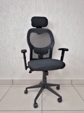 Кресло Barneo K-128 для персонала (черная ткань черная сетка) в Муравленко - muravlenko.mebel-74.com | фото