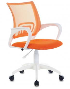 Кресло BRABIX "Fly MG-396W", пластик белый, сетка, оранжевое, 532401, MG-396W_532401 в Муравленко - muravlenko.mebel-74.com | фото
