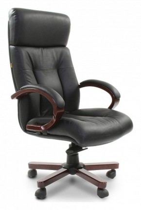 Кресло для руководителя Chairman 421 черный/орех темный, черный в Муравленко - muravlenko.mebel-74.com | фото