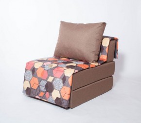 Кресло-кровать бескаркасное Харви (коричневый-геометрия браун) в Муравленко - muravlenko.mebel-74.com | фото