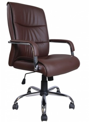 Кресло офисное BRABIX "Space EX-508" (экокожа, хром, коричневое) 531164 в Муравленко - muravlenko.mebel-74.com | фото