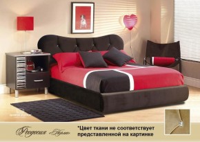 Кровать 1400 Феодосия со стразами в к/з "Классик 307 коричневый" серия Норма (+основание на опорах) в Муравленко - muravlenko.mebel-74.com | фото