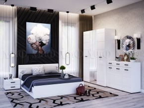 НЭНСИ NEW Кровать 1,4 м (Белый глянец холодный/Белый) в Муравленко - muravlenko.mebel-74.com | фото