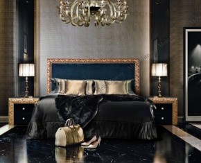 Кровать 2-х спальная (1,6 м) Тиффани Premium черная/золото с мягким элементом (Антрацит) с подъемным механизмомарт (ТФКР-3[3](П) в Муравленко - muravlenko.mebel-74.com | фото