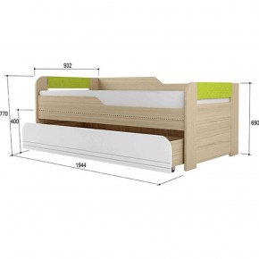 Кровать двухуровневая + подлокотники Стиль № 900.1 NEW (туя светлая/лайм) в Муравленко - muravlenko.mebel-74.com | фото