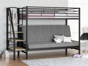 Кровать двухъярусная с диваном "Мадлен-3" (Черный/Серый) в Муравленко - muravlenko.mebel-74.com | фото
