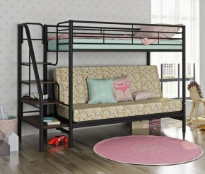 Кровать двухъярусная с диваном "Мадлен-3" (Черный/Серый) в Муравленко - muravlenko.mebel-74.com | фото