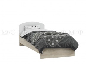 МАРТИНА Кровать 800 с настилом ЛДСП (Белый глянец/дуб сонома) в Муравленко - muravlenko.mebel-74.com | фото