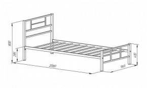 Кровать металлическая "Кадис 900х1900" Белый в Муравленко - muravlenko.mebel-74.com | фото