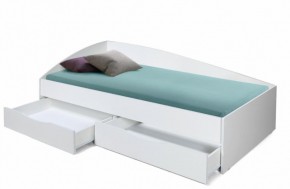 Кровать одинарная "Фея - 3" асимметричная 2000х900 (белая) в Муравленко - muravlenko.mebel-74.com | фото