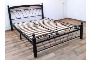 Кровать "Муза 1" КМД10  Черная (1600*2000) (ножки-шоколад) с коваными изделиями в Муравленко - muravlenko.mebel-74.com | фото
