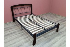 Кровать "Муза 4 Лайт" КМД9 Черная (1400*2000) (ножки-шоколад) с коваными изделиями в Муравленко - muravlenko.mebel-74.com | фото