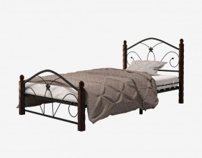 Кровать "Селена 1" Черная (900*2000) (ножки-шоколад) с коваными элементами в Муравленко - muravlenko.mebel-74.com | фото