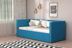 Кровать с ПМ (арт.030) (с/м 900*2000мм) (б/матр), ткань синяя в Муравленко - muravlenko.mebel-74.com | фото
