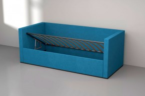 Кровать с ПМ (арт.030) (с/м 900*2000мм) (б/матр), ткань синяя в Муравленко - muravlenko.mebel-74.com | фото
