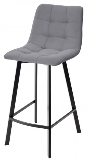 Полубарный стул CHILLI-QB SQUARE серый #27, велюр / черный каркас (H=66cm) М-City в Муравленко - muravlenko.mebel-74.com | фото