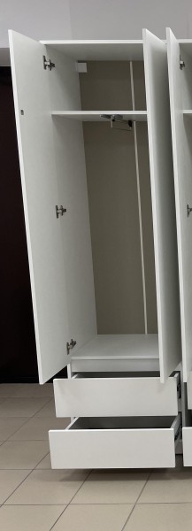 Шкаф 2-ств. с 2 ящиками и вешалкой "Бьянко" в Муравленко - muravlenko.mebel-74.com | фото