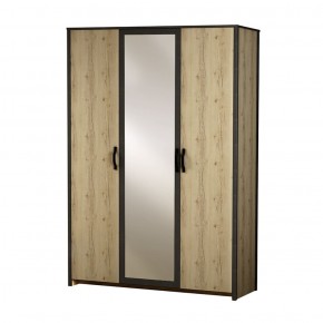 Шкаф 3-дверный с зеркалом №885 Гранж в Муравленко - muravlenko.mebel-74.com | фото