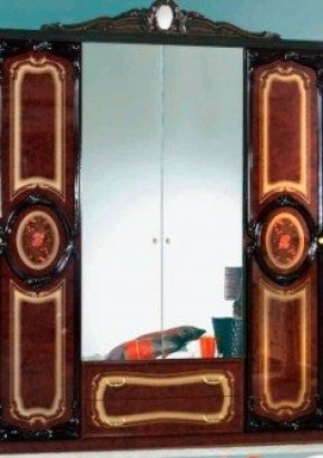 Шкаф 4-х дверный с зеркалами (01.144) Роза (могано) в Муравленко - muravlenko.mebel-74.com | фото