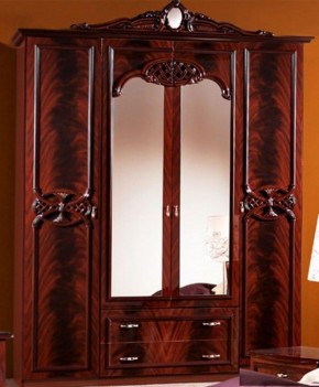 Шкаф 4-х дверный с зеркалами (03.144) Ольга (могано) в Муравленко - muravlenko.mebel-74.com | фото