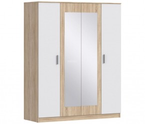 Шкаф 4х дверный с зеркалами Уют СБ-2750/1 (Дуб Сонома/Белый) в Муравленко - muravlenko.mebel-74.com | фото