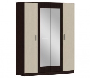 Шкаф 4х дверный с зеркалами Уют СБ-2750/1.Н (Венге/Паллада) в Муравленко - muravlenko.mebel-74.com | фото